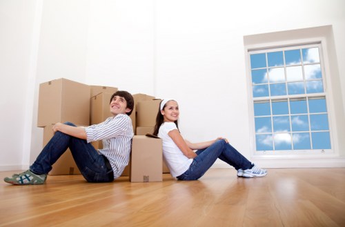 Staff assessing risks before a property removal