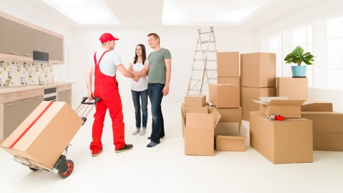 Supervisors reviewing safety procedures during a removal job