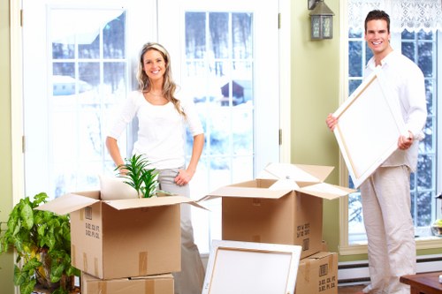 Professional removal van service loading boxes in Collierswood