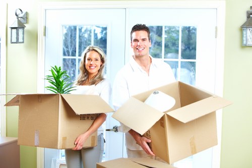 Organized moving boxes labeled for an efficient Collierswood relocation