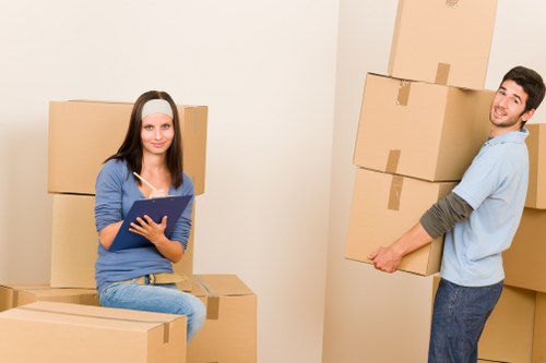 Office relocation equipment arranged for transport in Collierswood